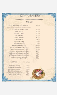 Divya Bakery menu 2