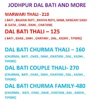 Jodhpur Daal Bati Churma Santer menu 3