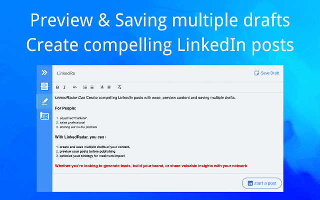 LinkedRadar - LinkedIn Content Tool With ChatGPT