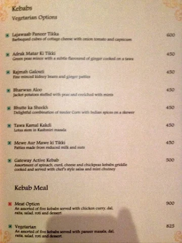 Northern Gate Hotel menu 