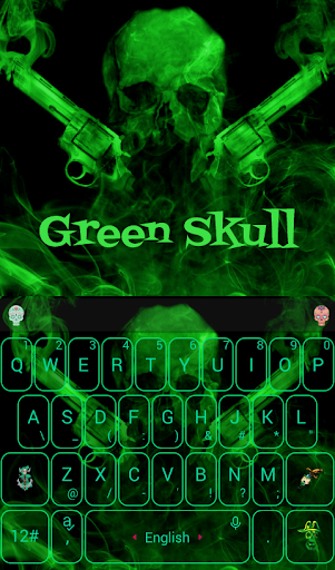 Green Skull Gun Keyboard Theme