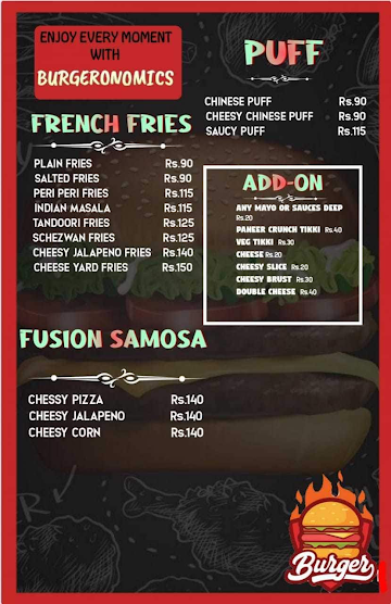 Burgeronomics menu 