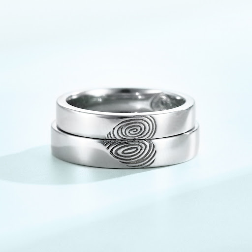 Title 6, Fashion Personality Fingerprint Couple Rings, p...
