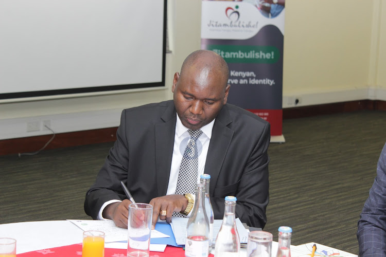 Immigration Principal Secretary Julius Bitok during a meeting on the roll out of the third generation digital IDs in Nairobi on September 28, 2023.