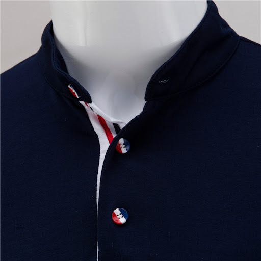 Title 3, Colorblock Stand Collar Short Sleeve T-shirt, a...
