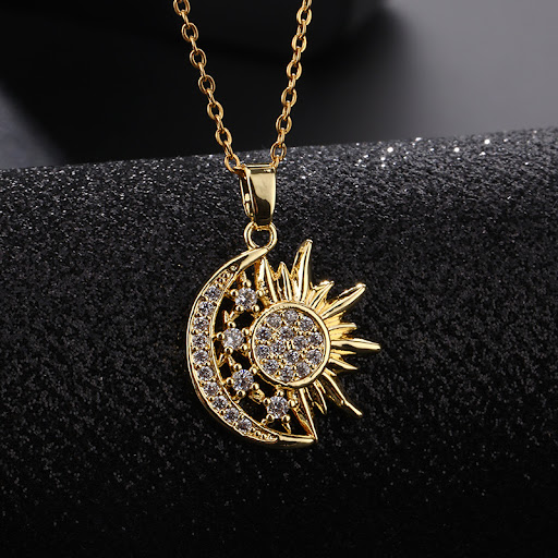 Title 2, Fashion Sun Geometric Clavicle Chain, a stylish...