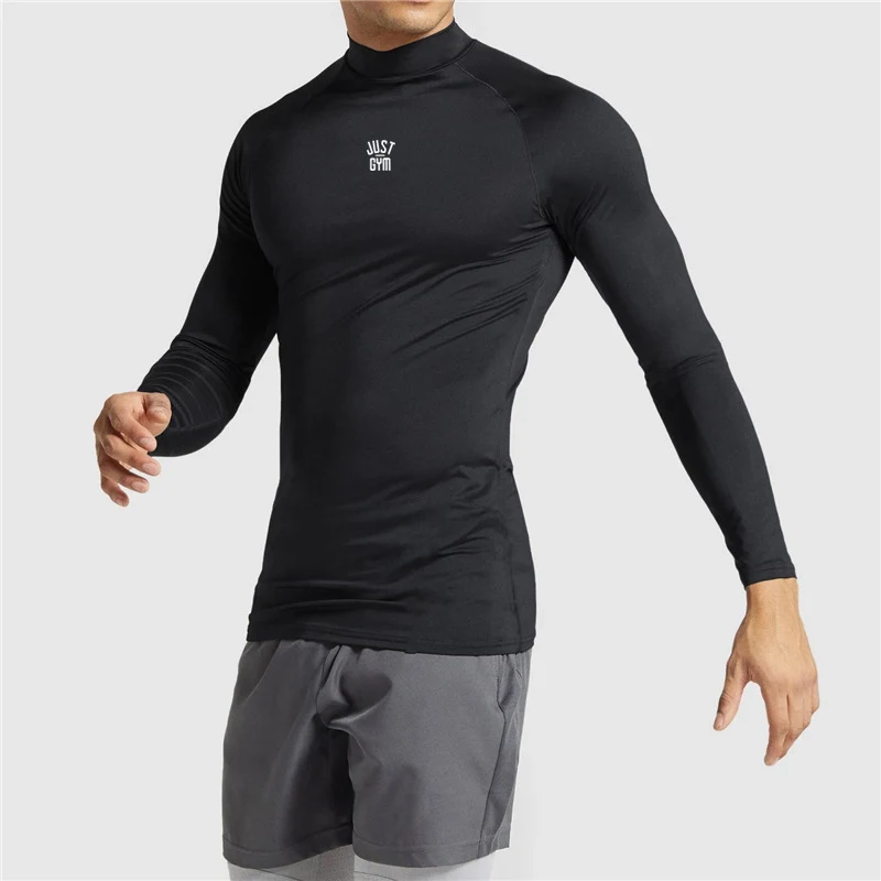 Herren Fitness Printed Tight Langarmshirt, atmungsaktiv, eng anliegend und perfekt für intensives Training. Maximale Bewegungsfreiheit.