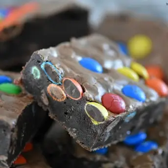 M&M Brownies  Chocolate Brownie Slice - Bake Play Smile