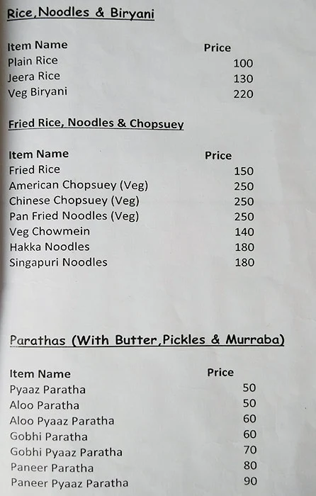 Anjuna Garden menu 