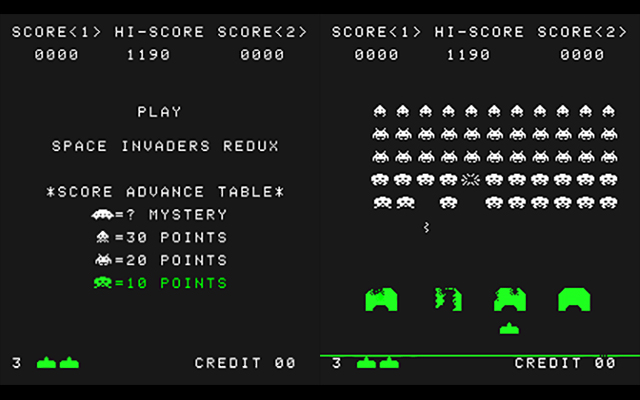 Space Invaders Redux chrome extension