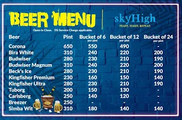 Skyhigh menu 