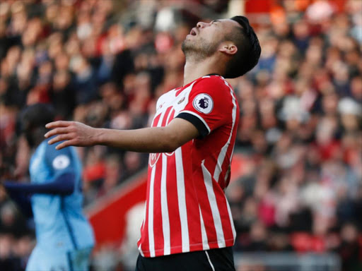 Southampton's Maya Yoshida looks dejected during their march with Manchester City at St Mary's Stadium, April 15, 2017. /REUTERS