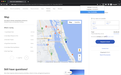 Google Maps Coordinate Copier