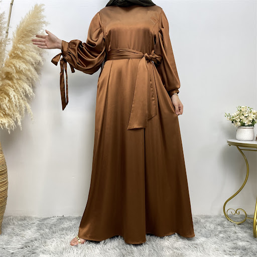 Title 8, Thick Satin Lace Up Sleeves Elegant Dress for s...