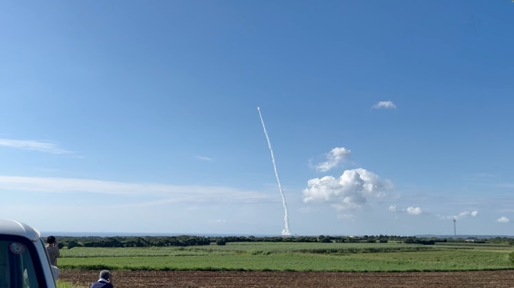 A rocket carrying the moon lander is launched at Tanegashima Space Center on the island of Tanegashima, Japan, September 7 2023. Picture: @Fuu_926/X/ REUTERS