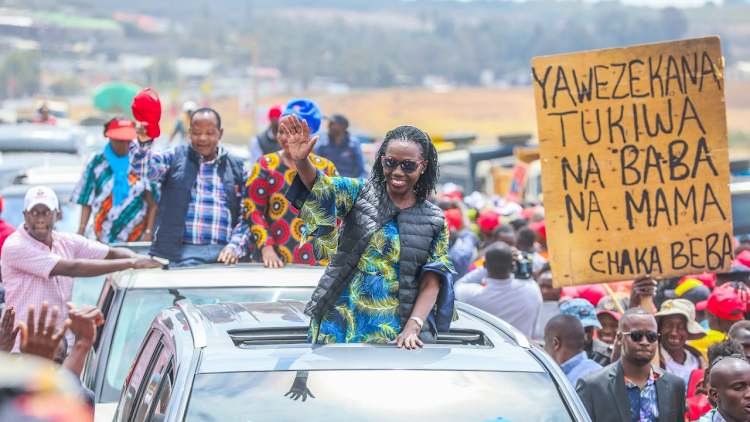 Narc Kenya leader Martha Karua in Nyeri Country during campaigns on July 5,2022.