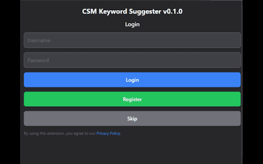 CSM Keyword Suggester
