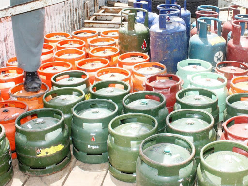 Gas cylinders at a filling station. Photo/File