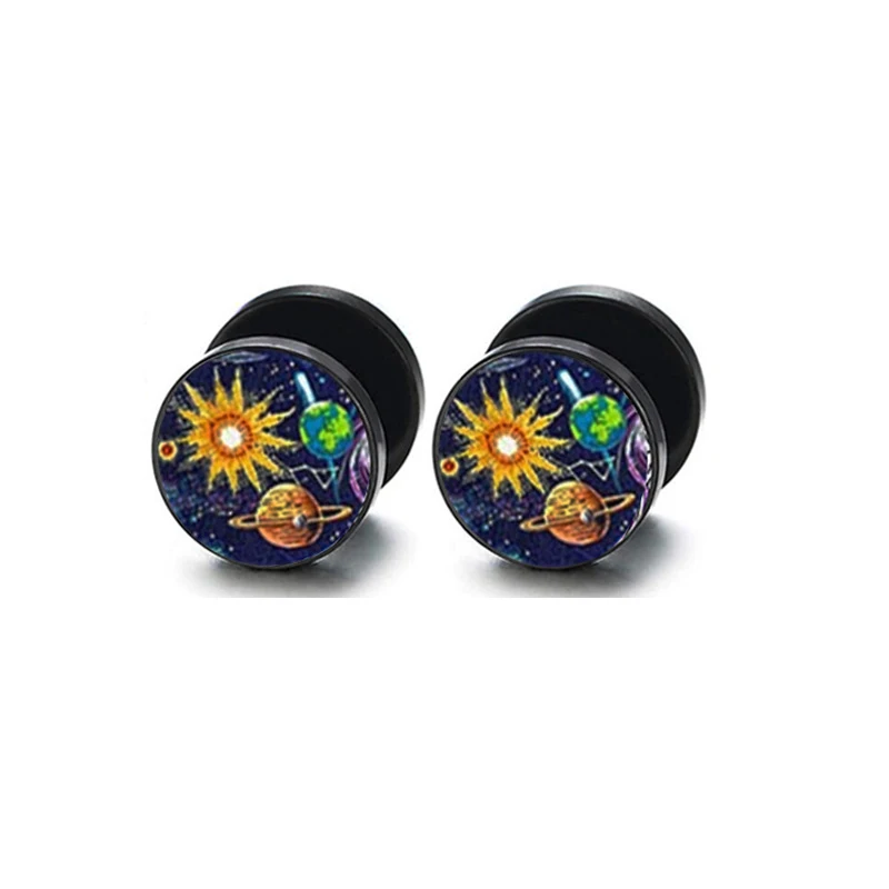 Brincos personalizados estilo coreano com barra redonda, design étnico retrô, perfeitos para um toque único.