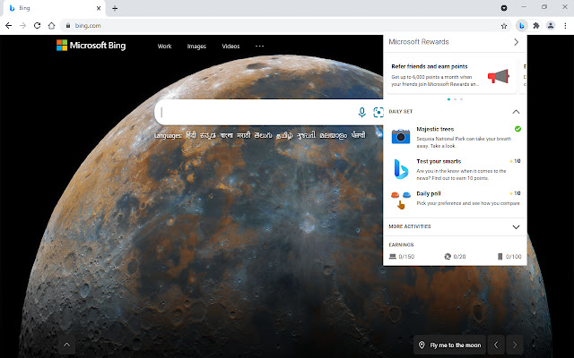 Microsoft Bing Homepage & Search + Rewards