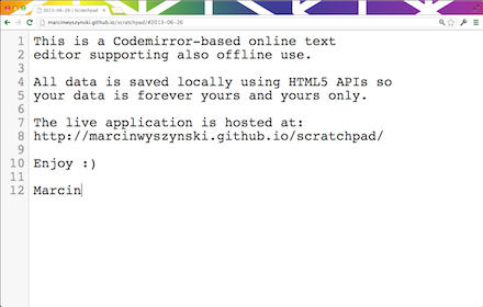Scratchpad chrome extension