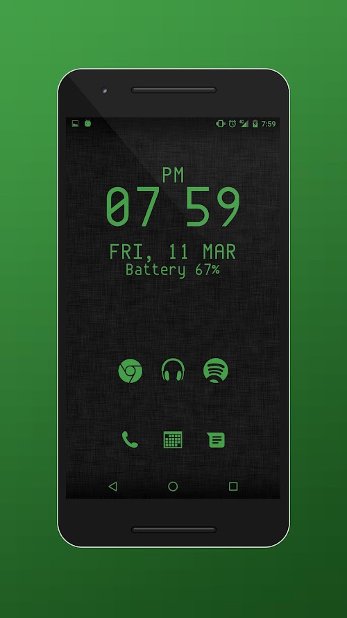 Android application MNML GREEN PRO ICON PACK screenshort