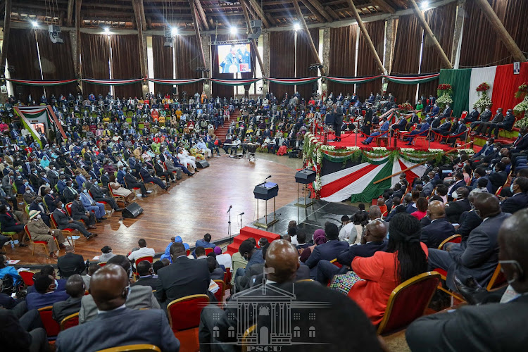 Delegates at the Bomas of Kenya during the presentation of the BBI report, November 2020.