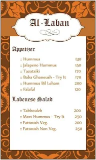 Al Laban menu 5
