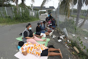 The cleaners waiting at UKZN for information on their suspension.