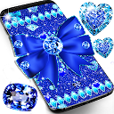 Herunterladen Blue glitter diamond bow live wallpaper Installieren Sie Neueste APK Downloader