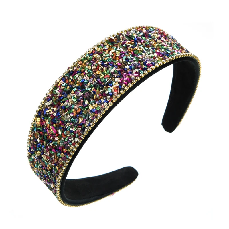 Bandeau coréen à large bordure incrusté de diamants brillants pour le lavage du visage. Style et efficacité pour votre peau.