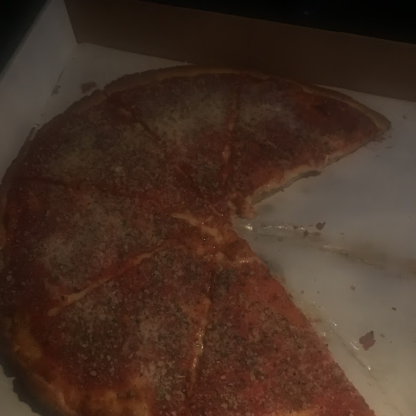 Gluten free upside down pizza. Best pizza ever had. Ordered it every night for a week after I first tried it.