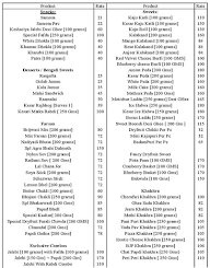 Brijwasi Sweet And Snacks menu 1