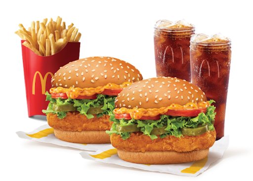 Burger Combo For 2: McSpicy Deluxe Chicken Burger
