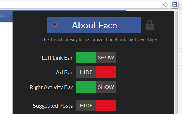 About Face chrome extension