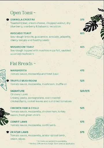 Cherie menu 