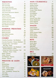 Billu's Parantha menu 1