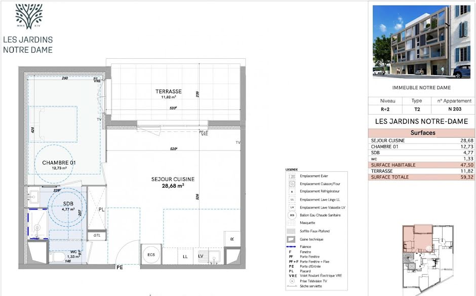 Vente appartement 3 pièces 66 m² à Nimes (30000), 314 000 €