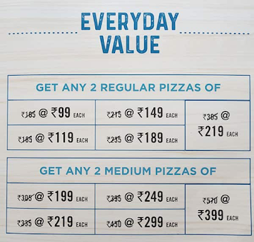 Domino's Pizza menu 