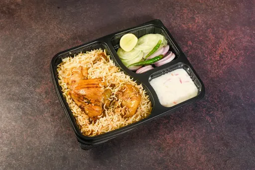 Chicken Biryani And Salad Raita