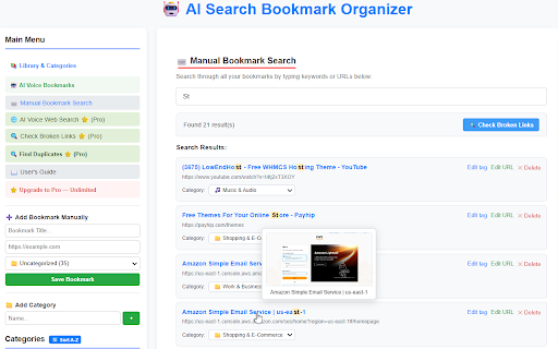 AI Search Bookmark Organizer screenshot 4