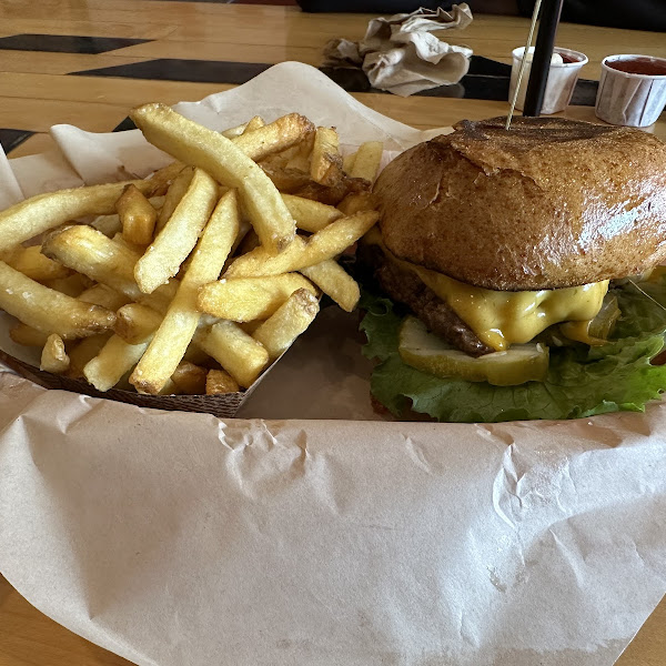 Cheese  burger and fries