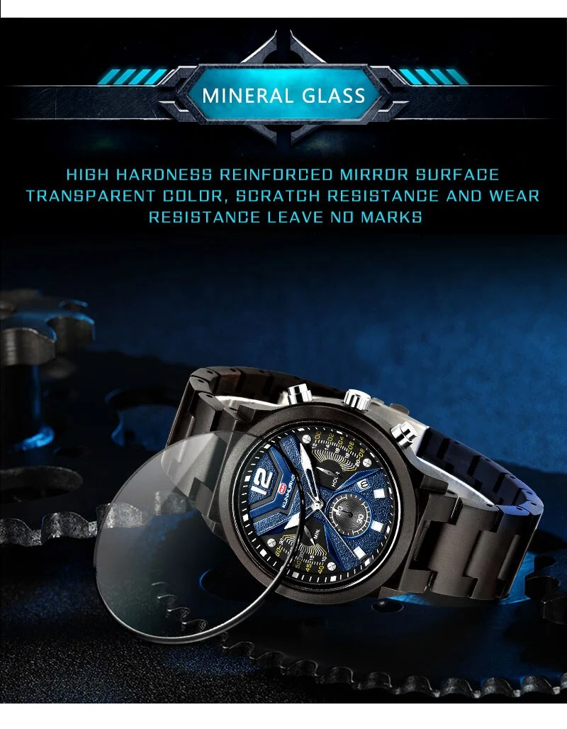 Title 8, Montre en bois sportive à quartz avec chronogra...