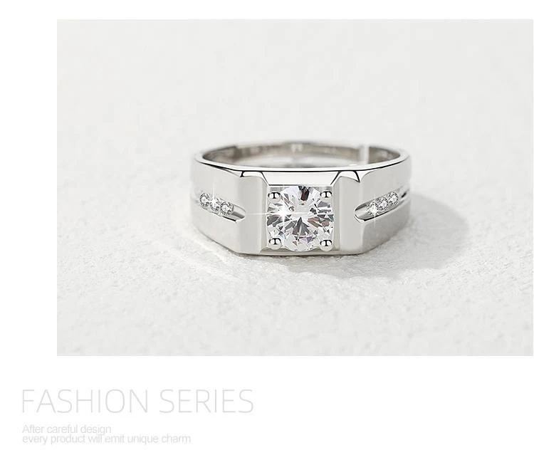 Anello Chiba placcato argento con diamanti, alla moda e versatile, perfetto per matrimoni e occasioni, un classico di temperamento, elegante e senza tempo.