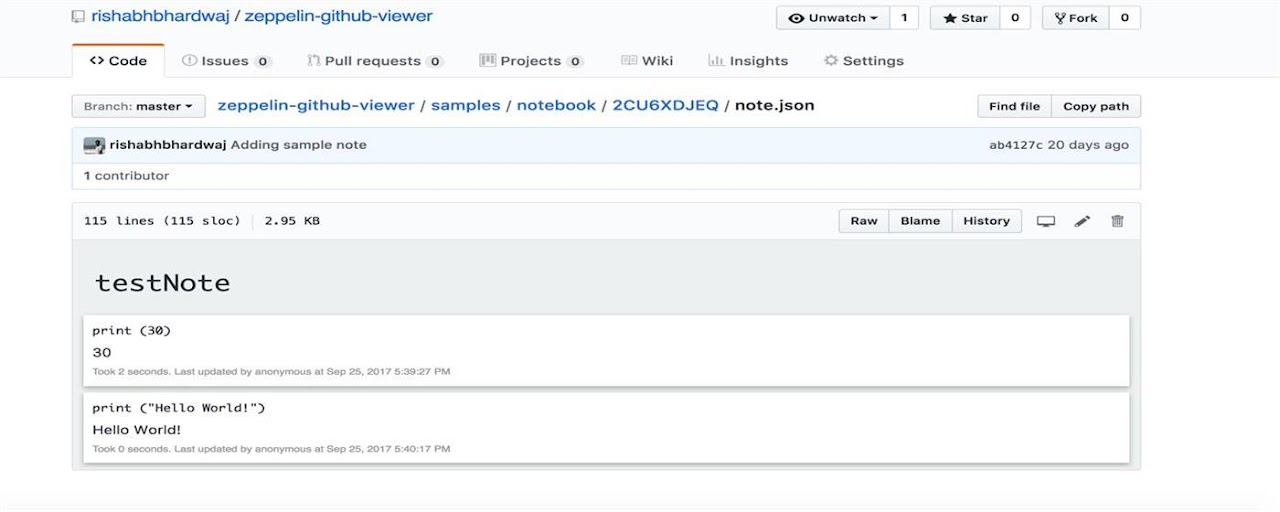 Apache Zeppelin Github Viewer Preview image 2