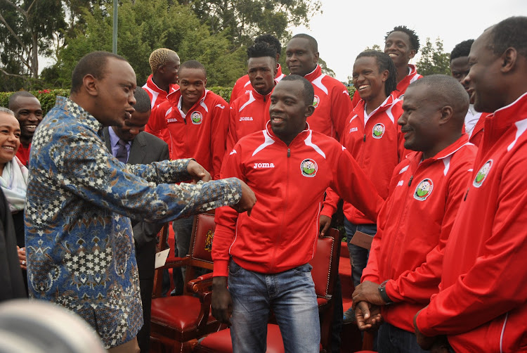 Uhuru Kenyatta speaks to former Harambee Stars' squad