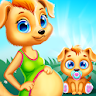 Mom pregnant puppy pet daycare icon