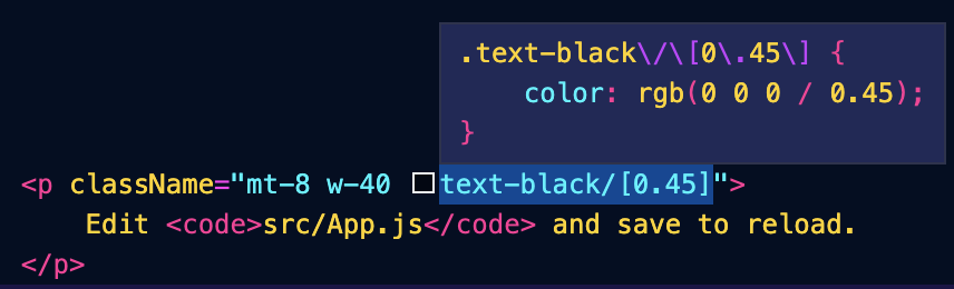 opacity shorthand with arbitrary values usage on jit mode