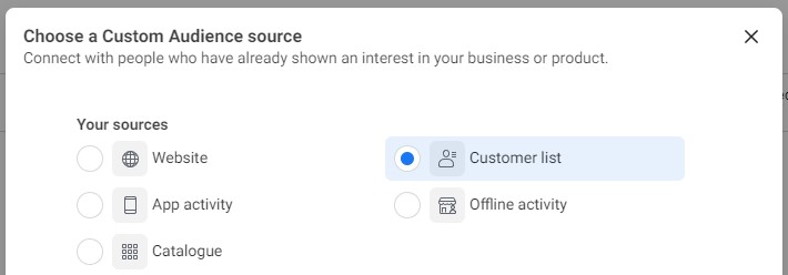 Custom Audience from a Customer List