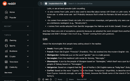 Reddit Save as PDF